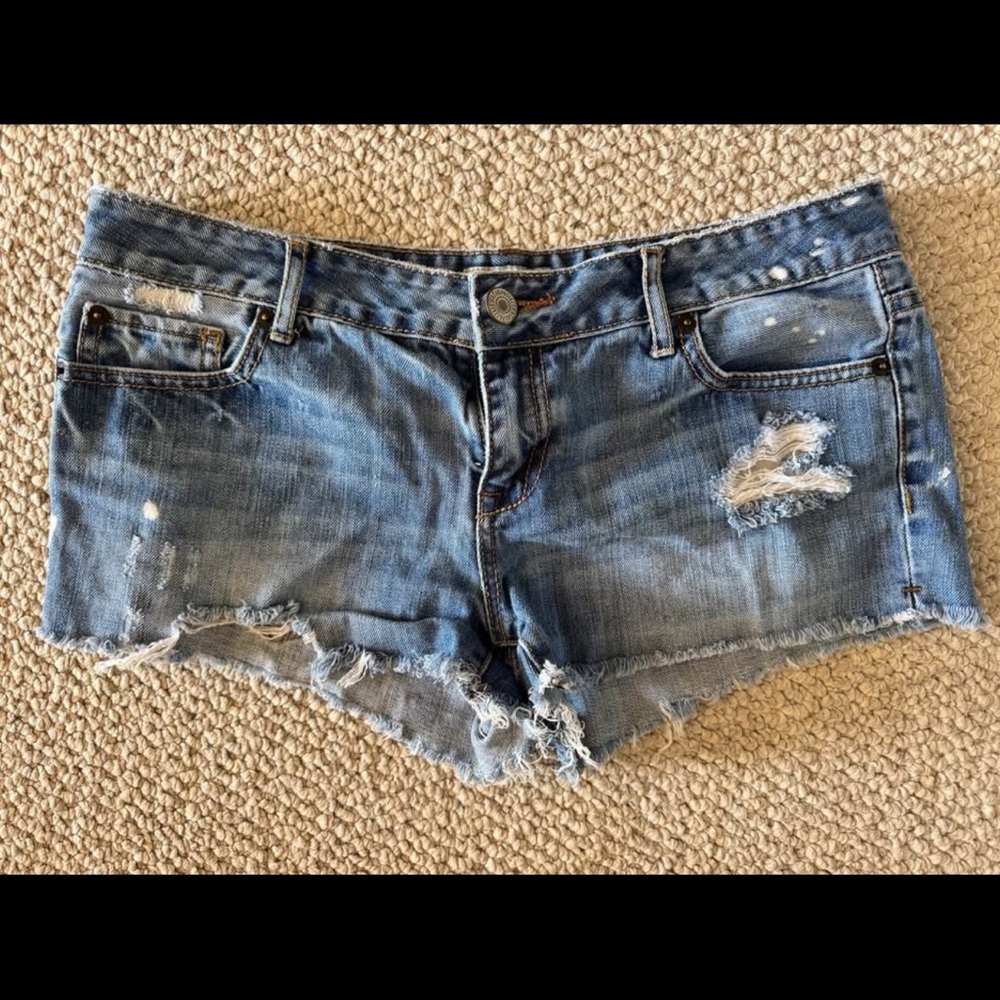 Aeropostale Blue Distressed Jean Shorts
